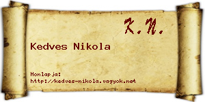 Kedves Nikola névjegykártya